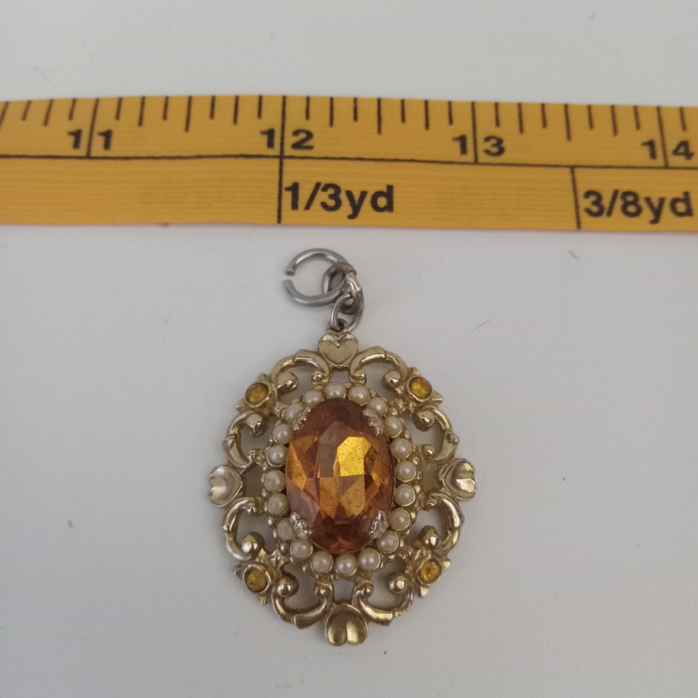 Vintage Coro amber glass pendant